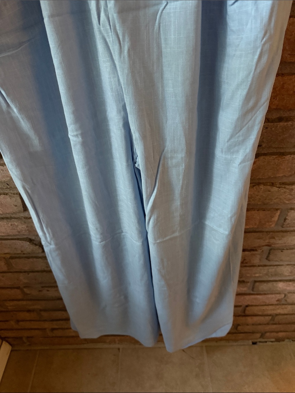 Women's Light Blue Wide-Leg Denim-Style Overalls - Picture 7 of 14
